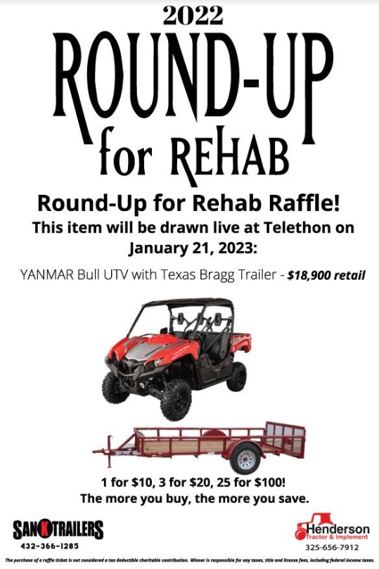 Round-Up for Rehab Raffle will be drawn January 21st!